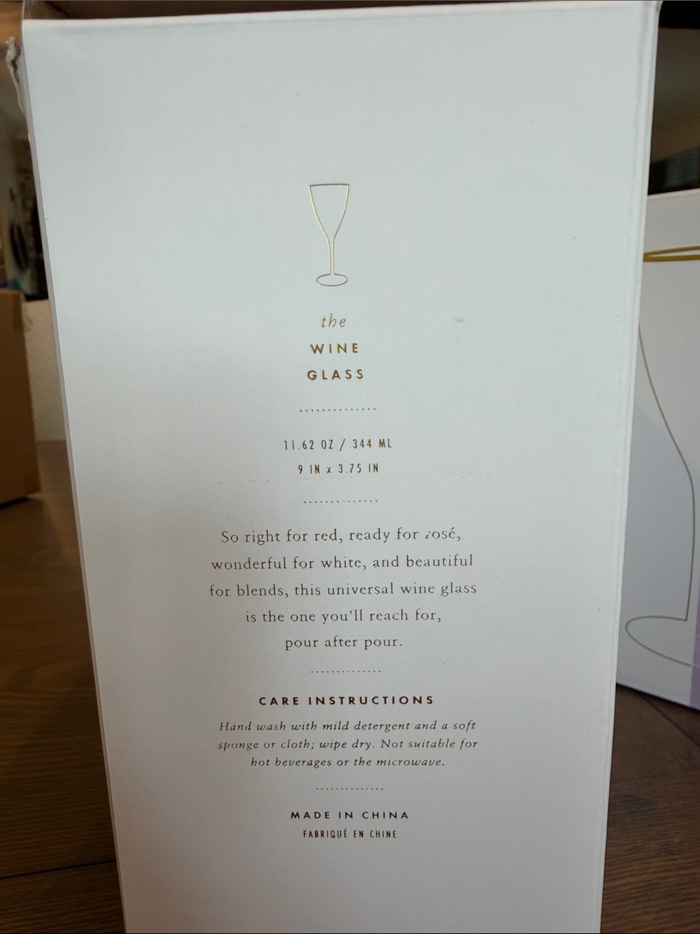 NEW! Anthropologie Zaza Collection Wine Glasses in Honey Luster Set of 2 - Picture 4 of 4